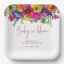 Levendige bloemen Baby in Baby shower Bloom
