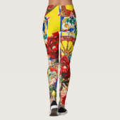 Levendige Bloemen & Barok Patroon Dolce Leggings (Achterkant)