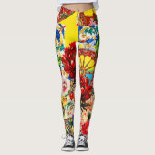 Levendige Bloemen & Barok Patroon Dolce Leggings (Voorkant)