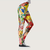 Levendige Bloemen & Barok Patroon Dolce Leggings (Rechts)