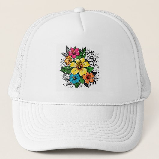 Levendige Bloemen Baseball & Trucker Hat Pet (Voorkant)