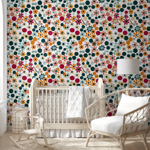 Levendige bloemen behang