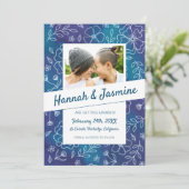 Levendige Bloemen Bewaar de Datum met Foto Kaart (Staand voorkant)