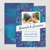 Levendige Bloemen Bewaar de Datum met Foto Kaart (Voorkant / Achterkant)