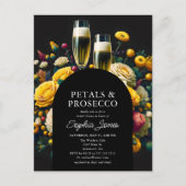 Levendige Bloemen Bloemblaadjes Prosecco Bruidsfee Briefkaart (Voorkant)