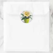 Levendige Bloemen Botanische Kunst, Zinnia Bloemen Ronde Sticker (Tas)