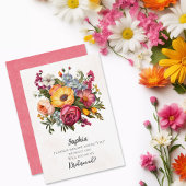 Levendige Bloemen Bruidsmeisje voorstel Kaart