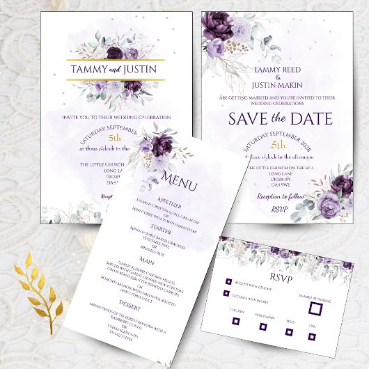 Levendige bloemen bruiloft RSVP Kaart