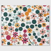 Levendige bloemen cadeaupapier (Vlak)