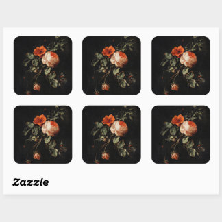 Levendige bloemen Dahlia Bloemen Vierkante Sticker