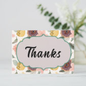 Levendige bloemen Dank u kaart (Staand voorkant)