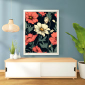 Levendige bloemen dromen: een tapijt van bloemen foto afdruk