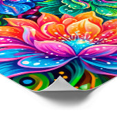 Levendige Bloemen Droomlandschap – Psychedelische  Poster (Hoek)