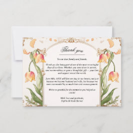 Levendige Bloemen en Gouden Huwelijk Dank u Kaart