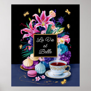 Levendige bloemen en snoepjes La Vie et Belle Poster