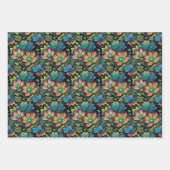 Levendige bloemen fantasie inpakpapier vel (Voorkant 2)