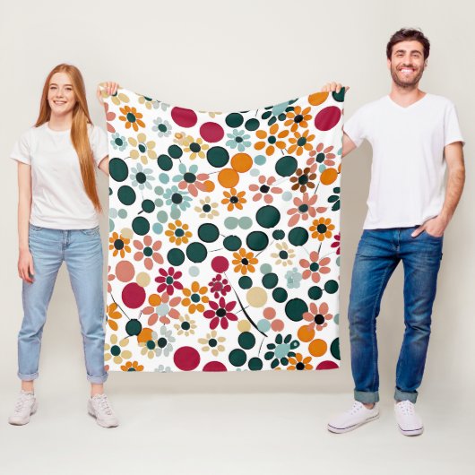 Levendige bloemen fleece deken (In situ)
