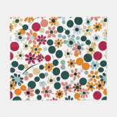 Levendige bloemen fleece deken (Voorkant (Horizontaal))