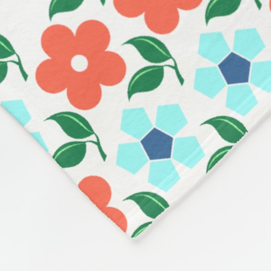 Levendige bloemen fleece deken (Hoek)