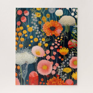 Levendige bloemen grillige Wildflower schilderij Legpuzzel