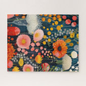 Levendige bloemen grillige Wildflower schilderij Legpuzzel (Horizontaal)