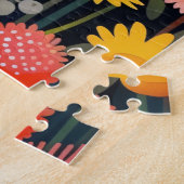 Levendige bloemen grillige Wildflower schilderij Legpuzzel (Zijkant)