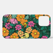 Levendige bloemen: groene achtergrond . Case-Mate iPhone case (Achterkant (horizontaal))