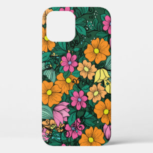 Levendige bloemen: groene achtergrond . Case-Mate iPhone case