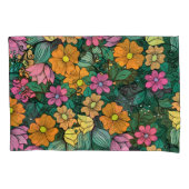 Levendige bloemen: groene achtergrond . kussensloop (Voorkant)