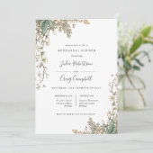 Levendige bloemen, groots, repetitief diner kaart (Staand voorkant)