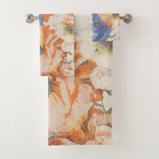 Levendige Bloemen Handdoek Set - 3 Kleuren Elegant (Insitu)