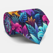 Levendige bloemen in een surrealistische tuin van stropdas (Opgerold)