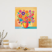 Levendige bloemen in eenvoud poster (Keuken)