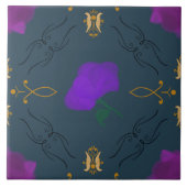 Levendige bloemen in Paarse - home decor accentkam Tegeltje (Voorkant)