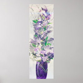 Levendige bloemen in Tall Vase Print