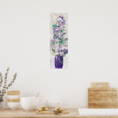 Levendige bloemen in Tall Vase Print (Keuken)