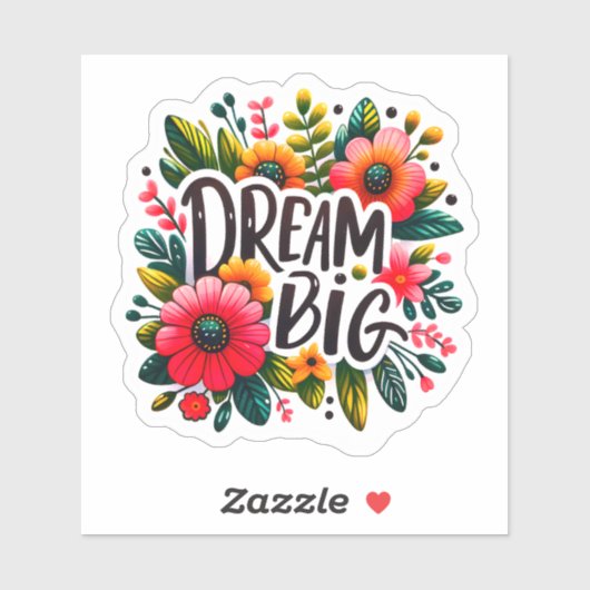 Levendige bloemen inspireren dromen sticker (Vel)