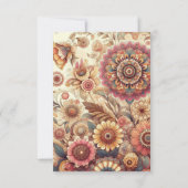 Levendige Bloemen Intrigerend Mandala Kunst bruilo Kaart (Achterkant)
