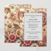 Levendige Bloemen Intrigerend Mandala Kunst bruilo Kaart (Voorkant / Achterkant)