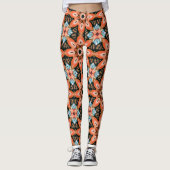 Levendige Bloemen Kaleidoscoop Leggings (Voorkant)