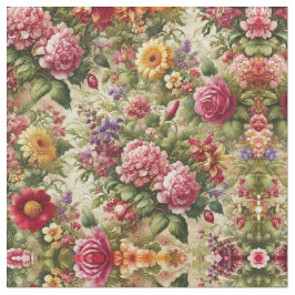 Levendige Bloemen Katoen Stof – Een Yard van Elega