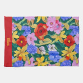 Levendige bloemen keukenhanddoeken (Horizontaal)