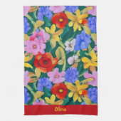 Levendige bloemen keukenhanddoeken (Verticaal)