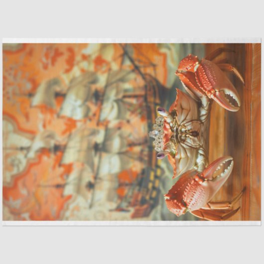 Levendige  Bloemen Koning Krab Decoupage Tissuepapier (Voorkant)