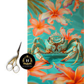 Levendige Bloemen Koning Krab Decoupage Tissuepapier