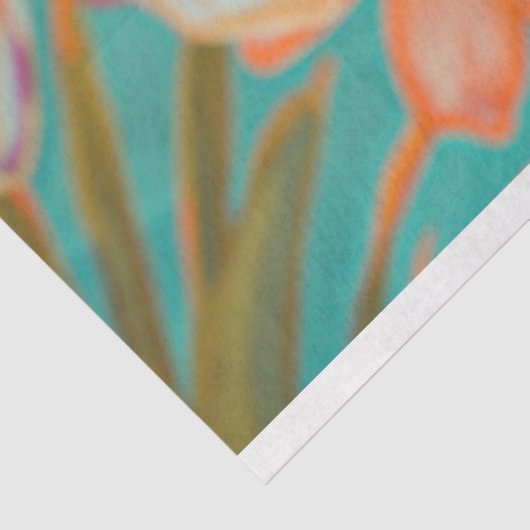 Levendige Bloemen Koning Krab Decoupage Tissuepapier (Detail)