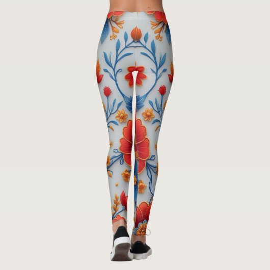 🌸 Levendige Bloemen Leggings – Vet & Stijlvol 🌿 (Achterkant)