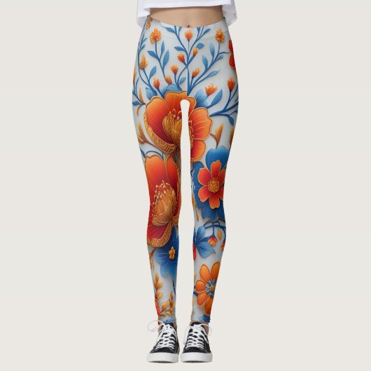 🌸 Levendige Bloemen Leggings – Vet & Stijlvol 🌿 (Voorkant)