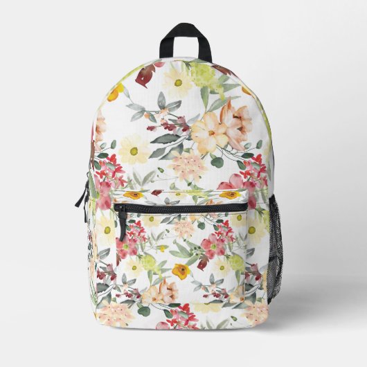 Levendige Bloemen  Lente Bloem Bedrukte Rugzak (Voorkant)