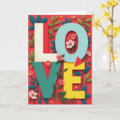 Levendige bloemen liefde kaart (Gele Bloem)
